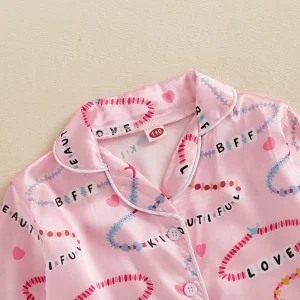 Valentine s Day Girls Satin Pajama